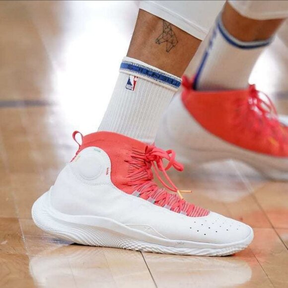 NWOB Under Armour Curry 4 FloTro Playoffs White/Crimson Basketball Sneakers main image 4
